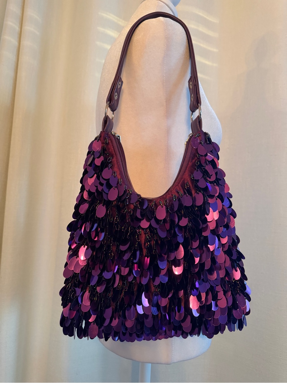 Fashion Bug Purple Sequin Shoulder Bag
